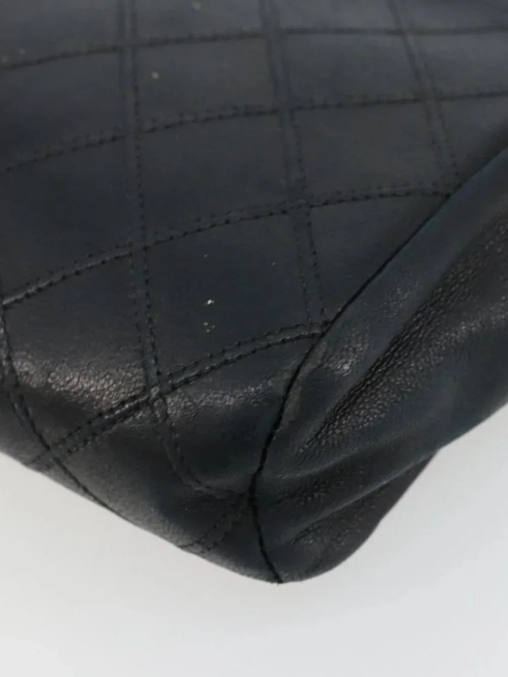 CHANEL Pouch Lamb Skin Black CC Auth 47074